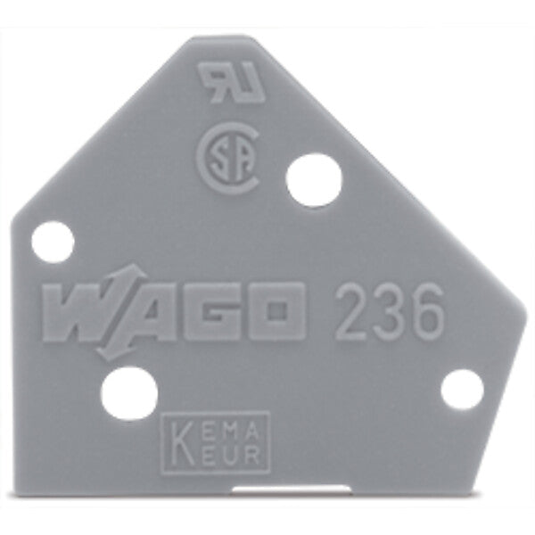 WAGO Abschlußplatte gr,f.Einzelklemmen 236-100